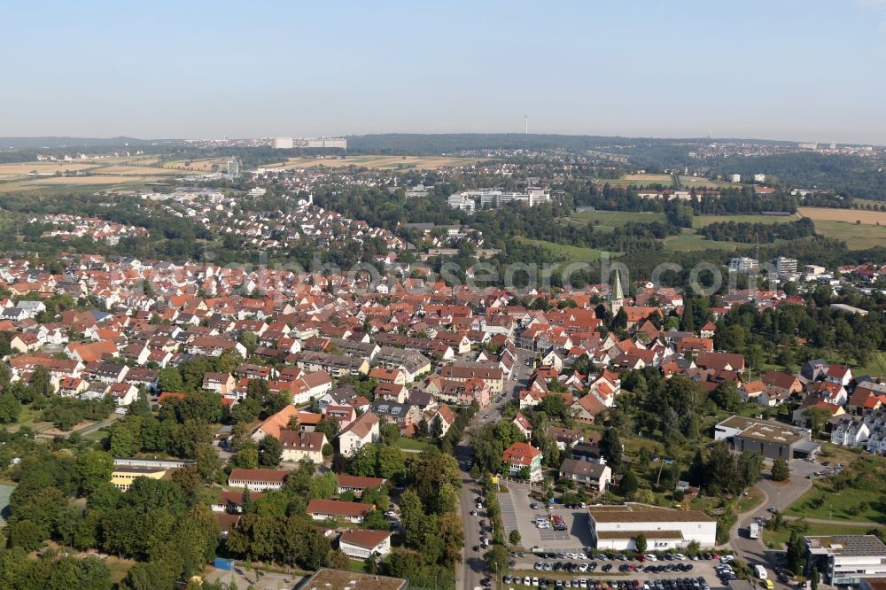 Aerial photograph Stuttgart - Town View of the streets and houses of the residential areas in the district Plieningen in Stuttgart in the state Baden-Wuerttemberg