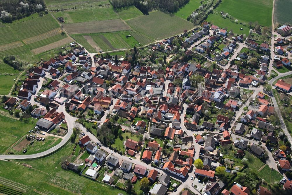 Aerial photograph Wörrstadt Ortsteil Rommersheim - Local view of Woerrstadt in the state of Rhineland-Palatinate