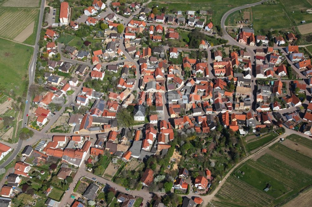 Wörrstadt Ortsteil Rommersheim from above - Local view of Woerrstadt in the state of Rhineland-Palatinate