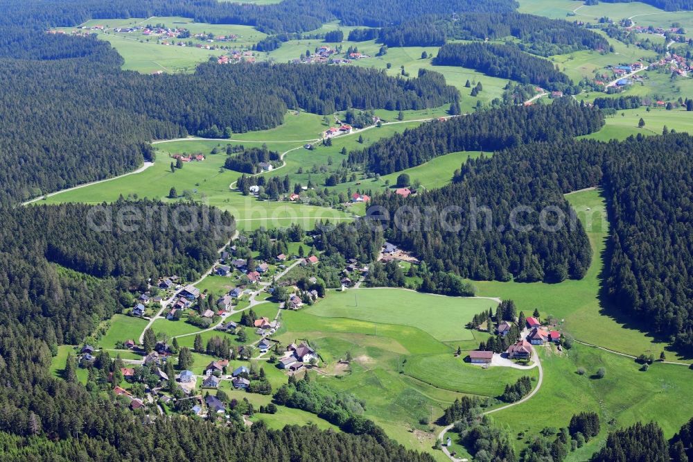 Aerial photograph Herrischried - Town view of the streets and houses of the residential areas in the districts Wehrhalden and Kleinherrischwand in Herrischried in the state Baden-Wurttemberg, Germany