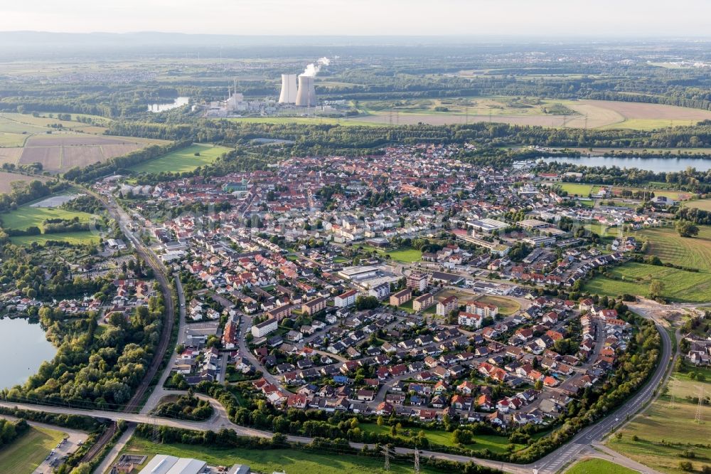 Offenburg from above - Town View of the streets and houses of the residential areas in the district Weier in Offenburg in the state Baden-Wuerttemberg, Germany