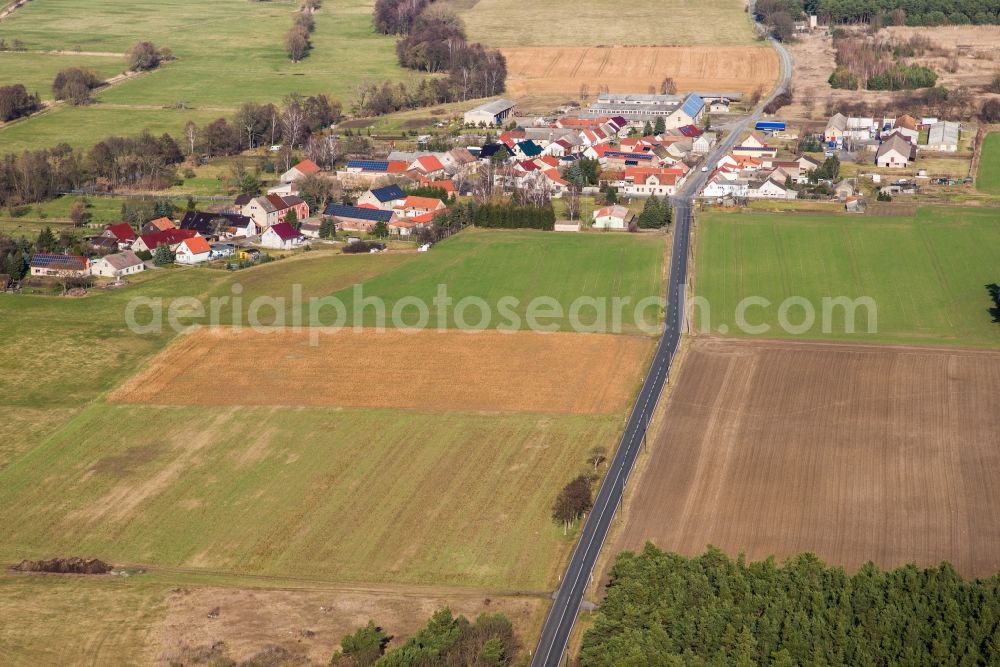 Aerial photograph Planetal - Town View of the streets and houses of the residential areas in the district Ziesow in Planetal in the state Brandenburg, Germany