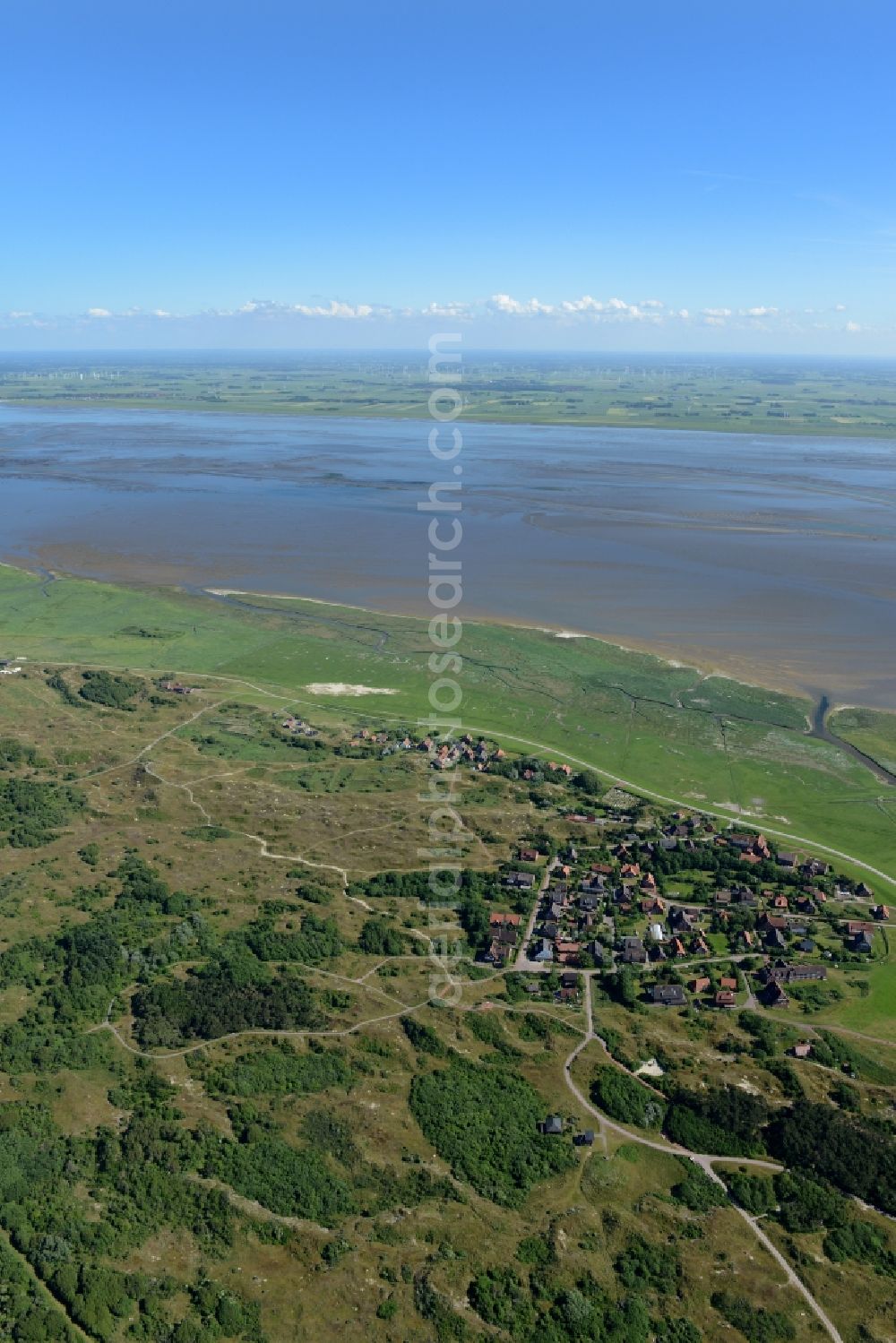 Aerial photograph Baltrum - Town View of the streets and houses of the residential areas of Ostdorf in Baltrum in the state Lower Saxony