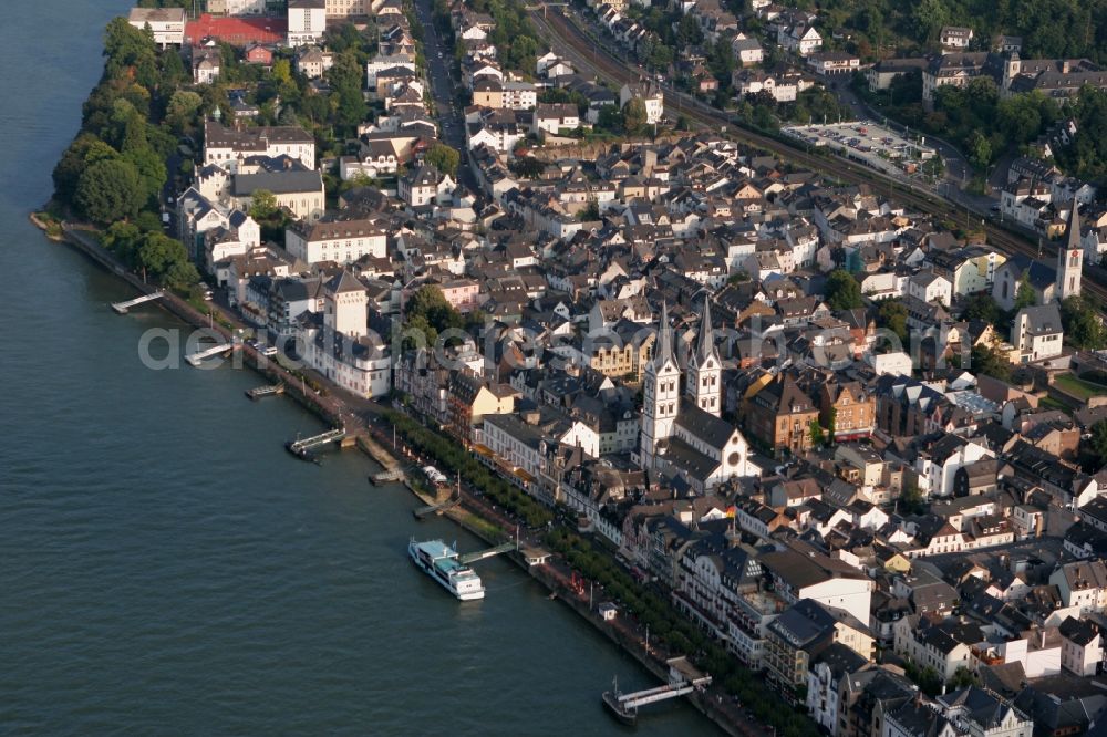 Osterspai Osterspey from the bird's eye view: Townscape of Osterspai - formerly Osterspey on the banks of the Rhine in the Federal State of Rhineland-Palatinate