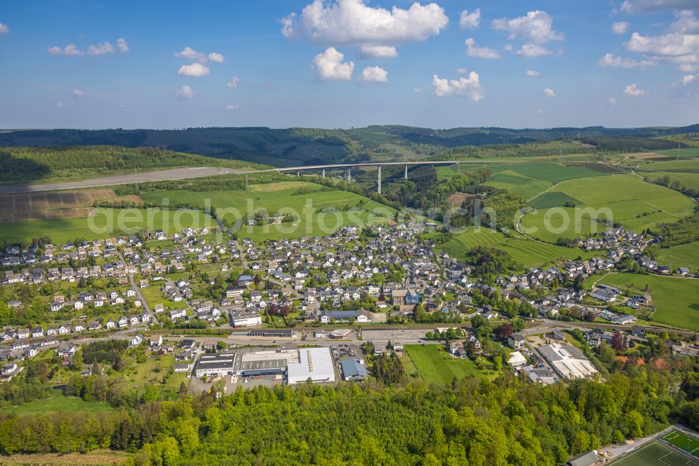 Ostwig from the bird's eye view: Town View of the streets and houses of the residential areas in Ostwig at Sauerland in the state North Rhine-Westphalia, Germany