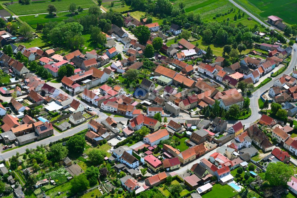 Ottenhausen from above - Town View of the streets and houses of the residential areas in Ottenhausen in the state Thuringia, Germany