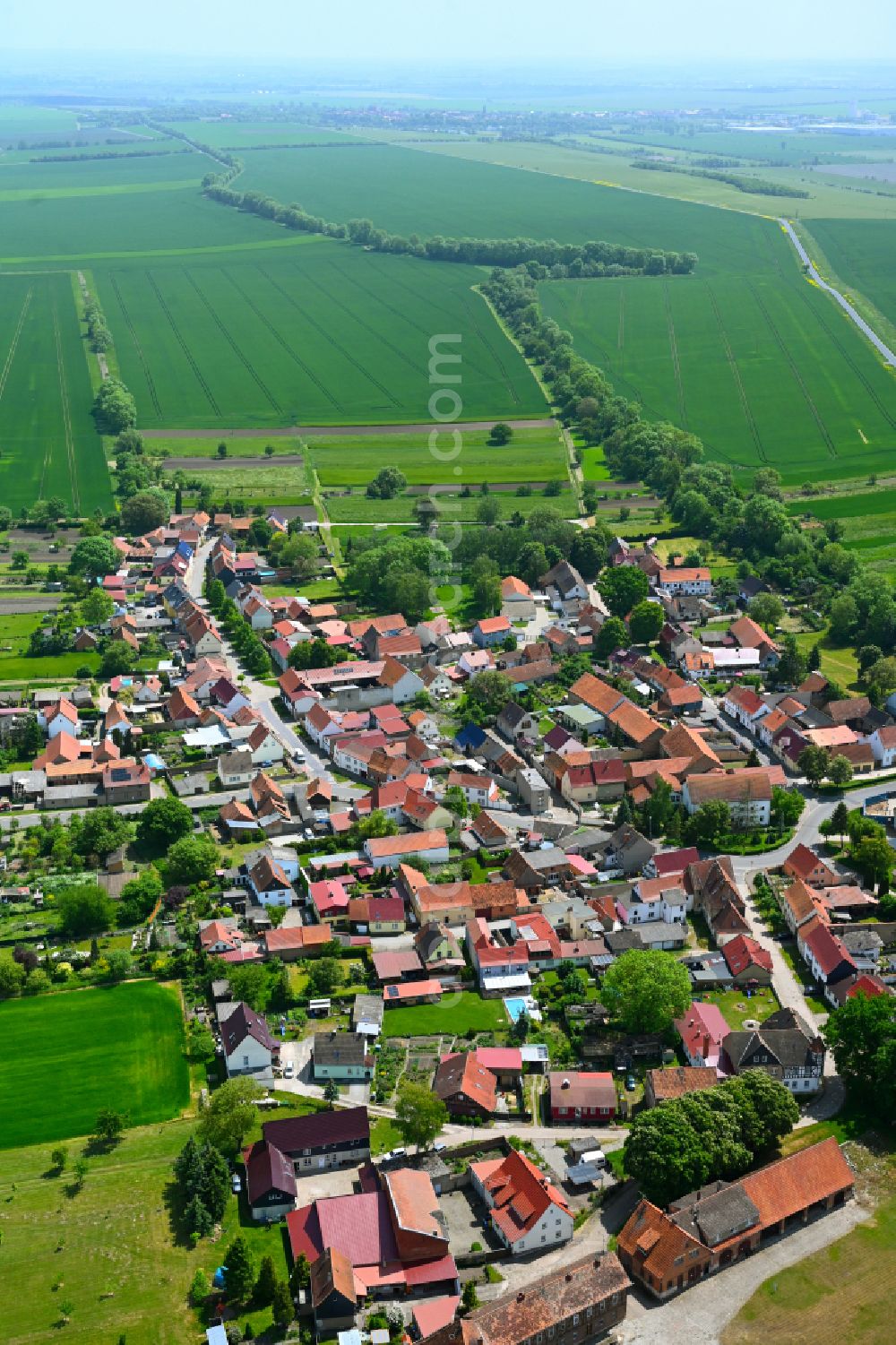 Aerial image Ottenhausen - Town View of the streets and houses of the residential areas in Ottenhausen in the state Thuringia, Germany