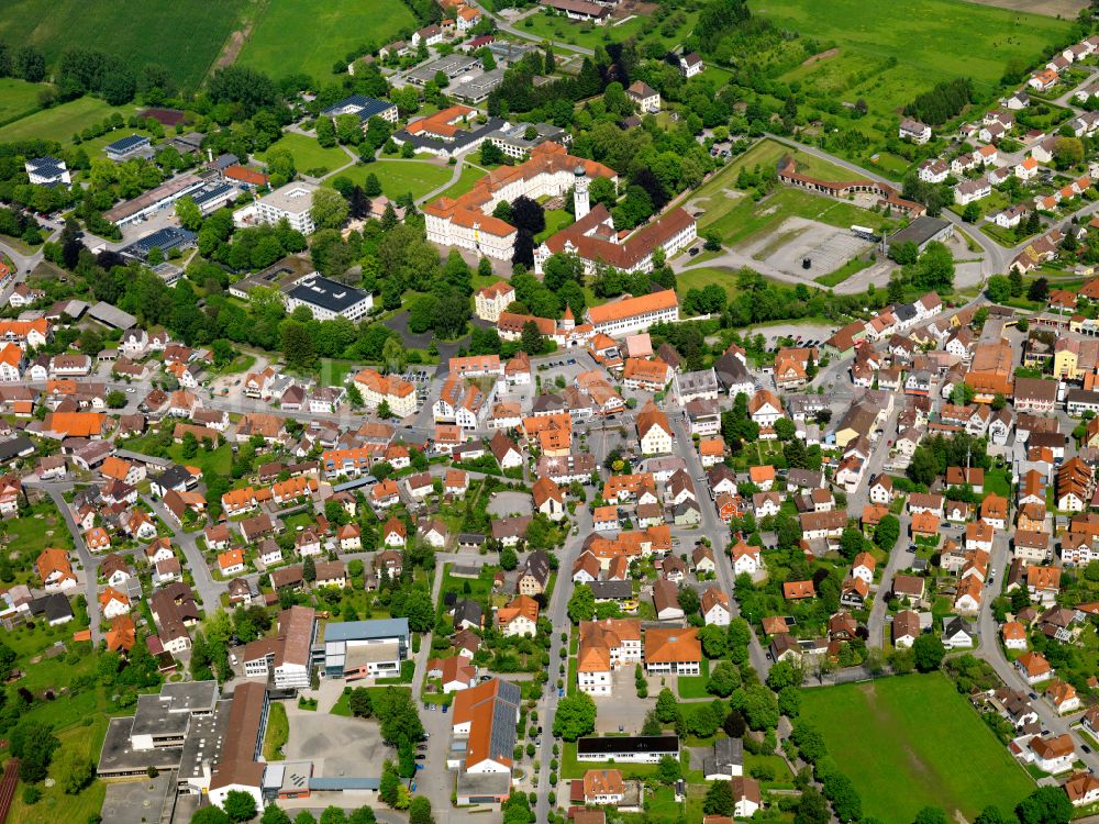 Otterswang from above - Town View of the streets and houses of the residential areas in Otterswang in the state Baden-Wuerttemberg, Germany