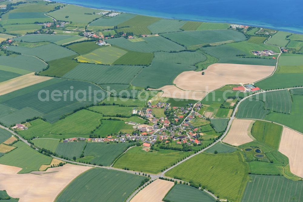 Panker from above - Town View of the streets and houses of the residential areas of Satjendorf in Panker in the state Schleswig-Holstein