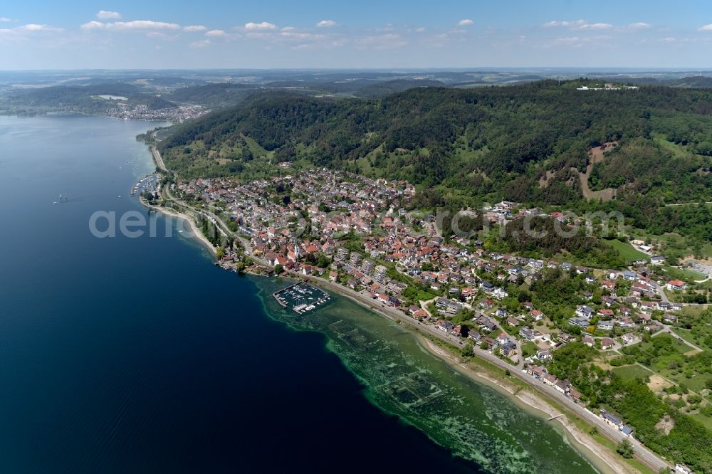 Sipplingen from above - Town View of the streets and houses of the residential areas in Sipplingen in the state Baden-Wuerttemberg, Germany