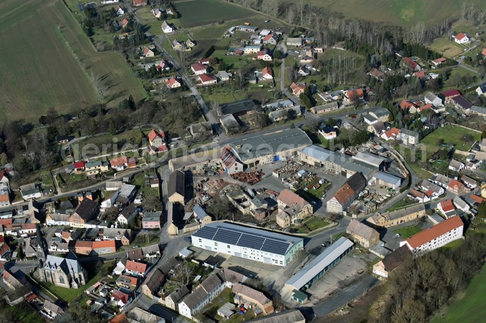 Aerial image Polleben - Town View of the streets and houses of the residential areas in Polleben in the state Saxony-Anhalt