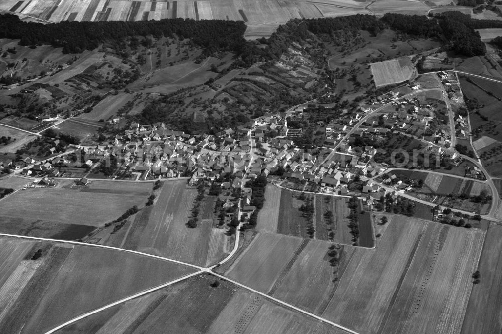 Prappach from above - In the district of Hassberge city suburb Prappach in Hassfurt in the state Bavaria