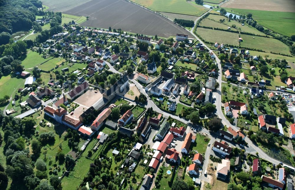 Aerial image Prießnitz - Town View of the streets and houses of the residential areas with Palace Priessnitz in the middle in Priessnitz in the state Saxony