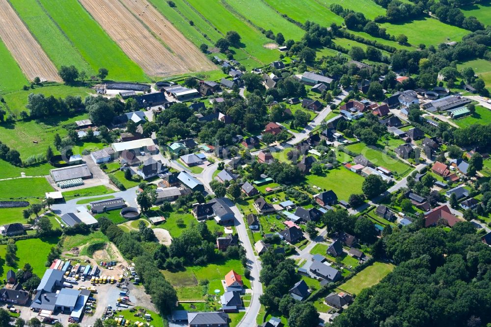 Aerial image Ramstedt - Town View of the streets and houses of the residential areas in Ramstedt North Frisia in the state Schleswig-Holstein, Germany