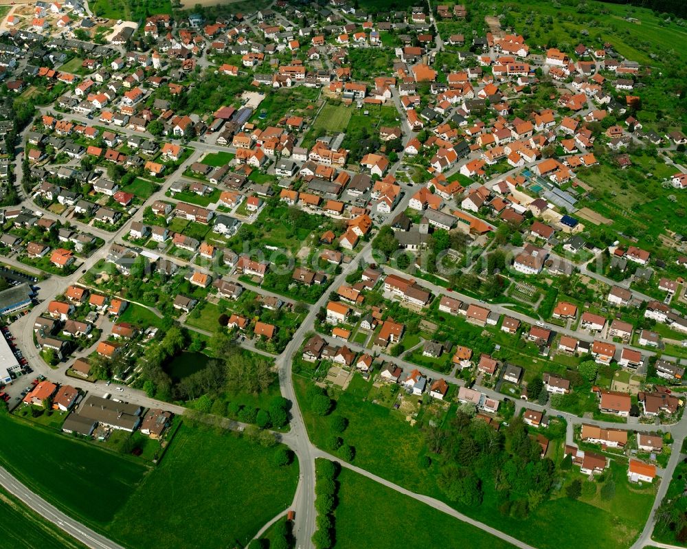 Aerial photograph Adelberg - Village view on the edge of agricultural fields and land in Adelberg in the state Baden-Wuerttemberg, Germany