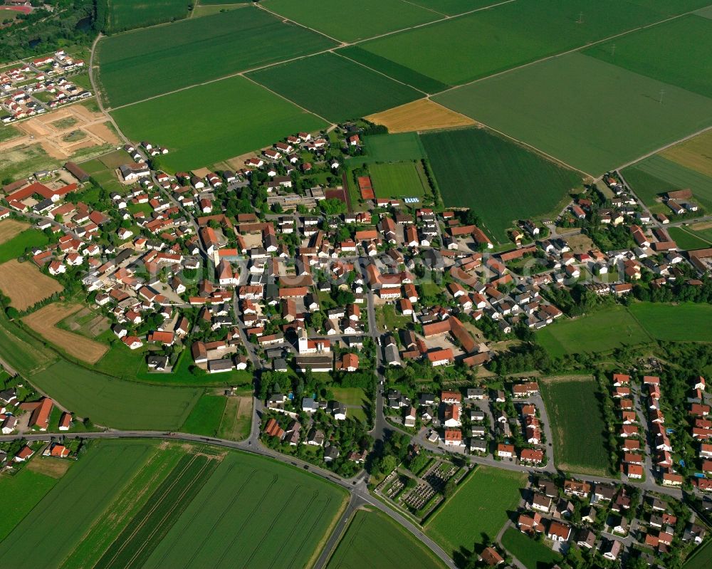 Aerial photograph Alburg - Village view on the edge of agricultural fields and land in Alburg in the state Bavaria, Germany