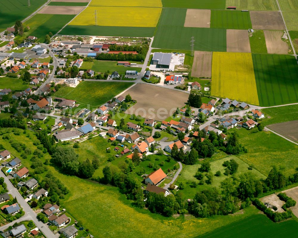 Aerial image Altheim - Village view on the edge of agricultural fields and land in Altheim in the state Baden-Wuerttemberg, Germany