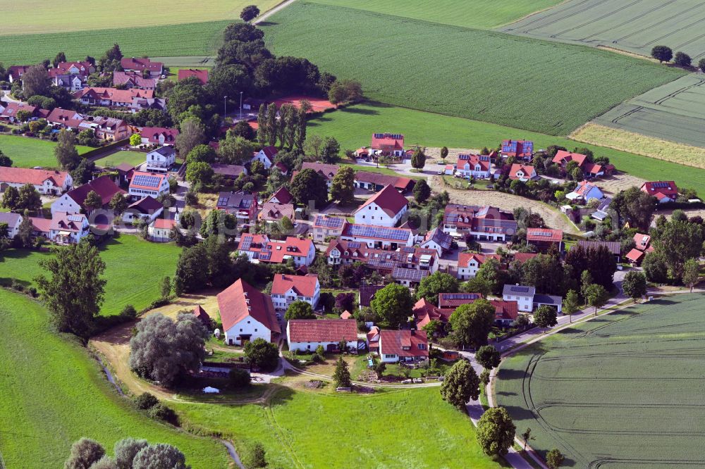 Aerial photograph Altomünster - Village view on the edge of agricultural fields and land on street St.-Ulrich-Strasse in the district Stumpfenbach in Altomuenster in the state Bavaria, Germany