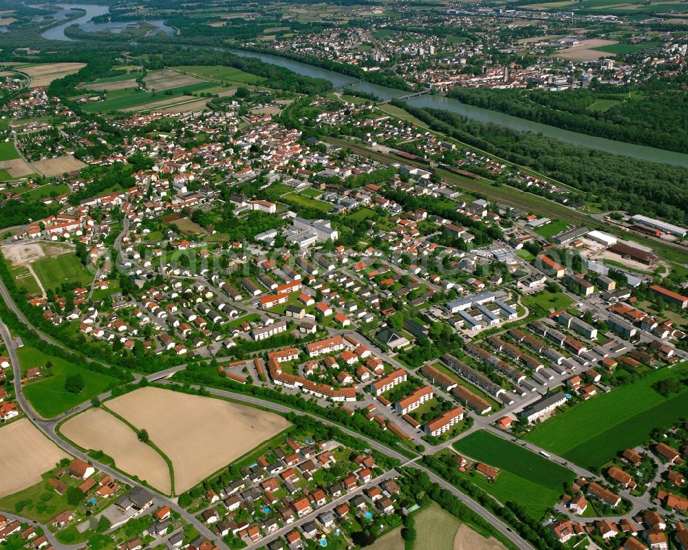 Antersdorf from above - Village view on the edge of agricultural fields and land in Antersdorf in the state Bavaria, Germany