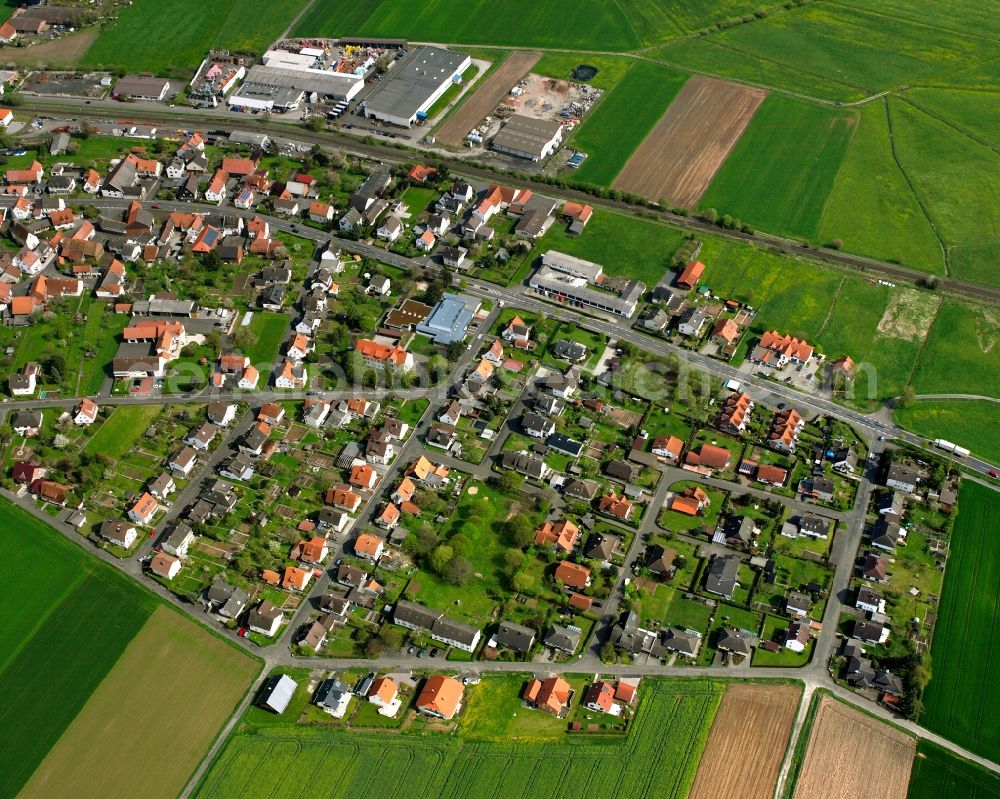 Aerial photograph Asbach - Village view on the edge of agricultural fields and land in Asbach in the state Hesse, Germany