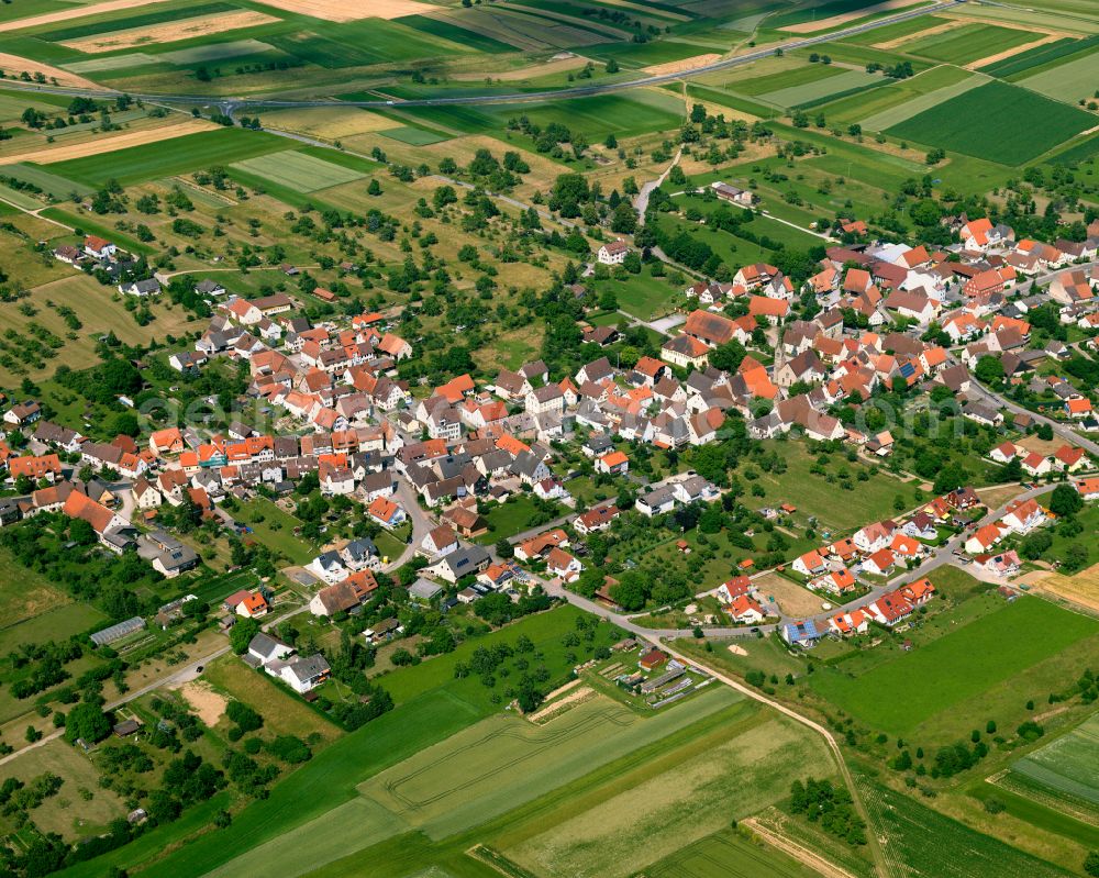 Aerial photograph Baisingen - Village view on the edge of agricultural fields and land in Baisingen in the state Baden-Wuerttemberg, Germany