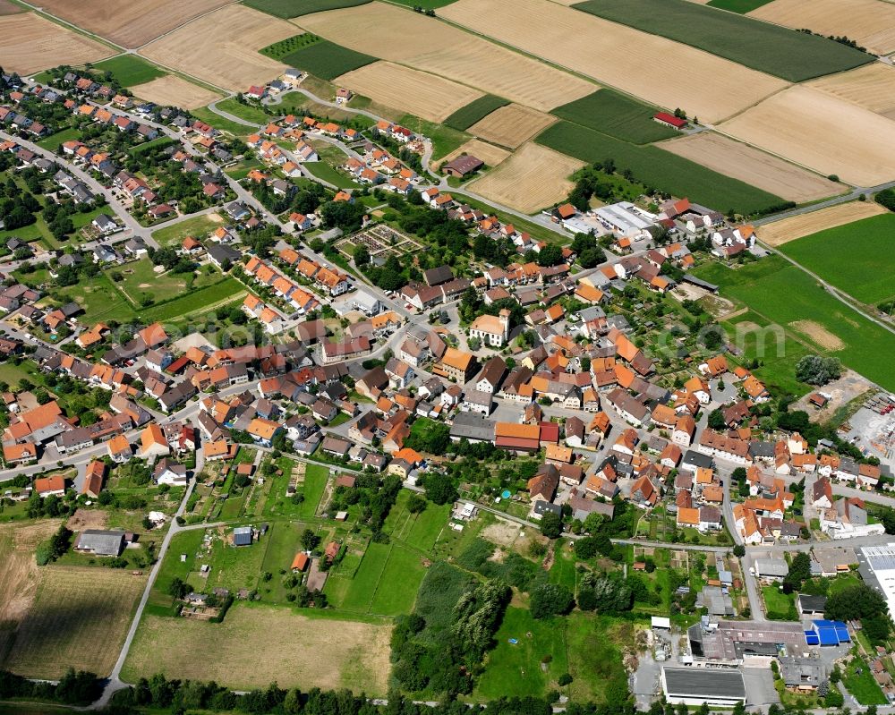 Aerial photograph Berwangen - Village view on the edge of agricultural fields and land in Berwangen in the state Baden-Wuerttemberg, Germany