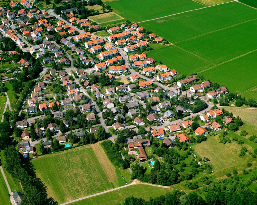 Aerial image Bühl - Village view on the edge of agricultural fields and land in Bühl in the state Baden-Wuerttemberg, Germany