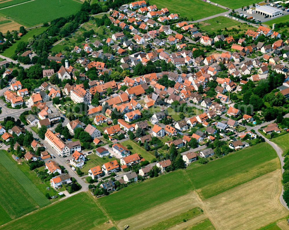 Aerial photograph Bühl - Village view on the edge of agricultural fields and land in Bühl in the state Baden-Wuerttemberg, Germany