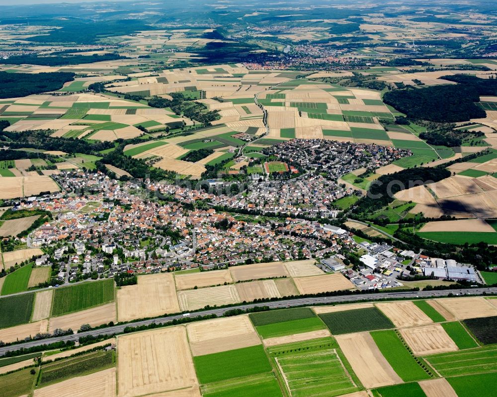 Biberach from the bird's eye view: Village view on the edge of agricultural fields and land in Biberach in the state Baden-Wuerttemberg, Germany