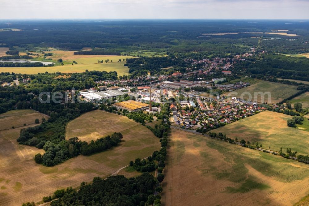 Aerial photograph Biesenthal - Village view on the edge of agricultural fields and land in Biesenthal in the state Brandenburg, Germany