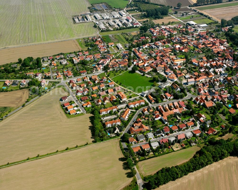 Aerial photograph Bollstedt - Village view on the edge of agricultural fields and land in Bollstedt in the state Thuringia, Germany