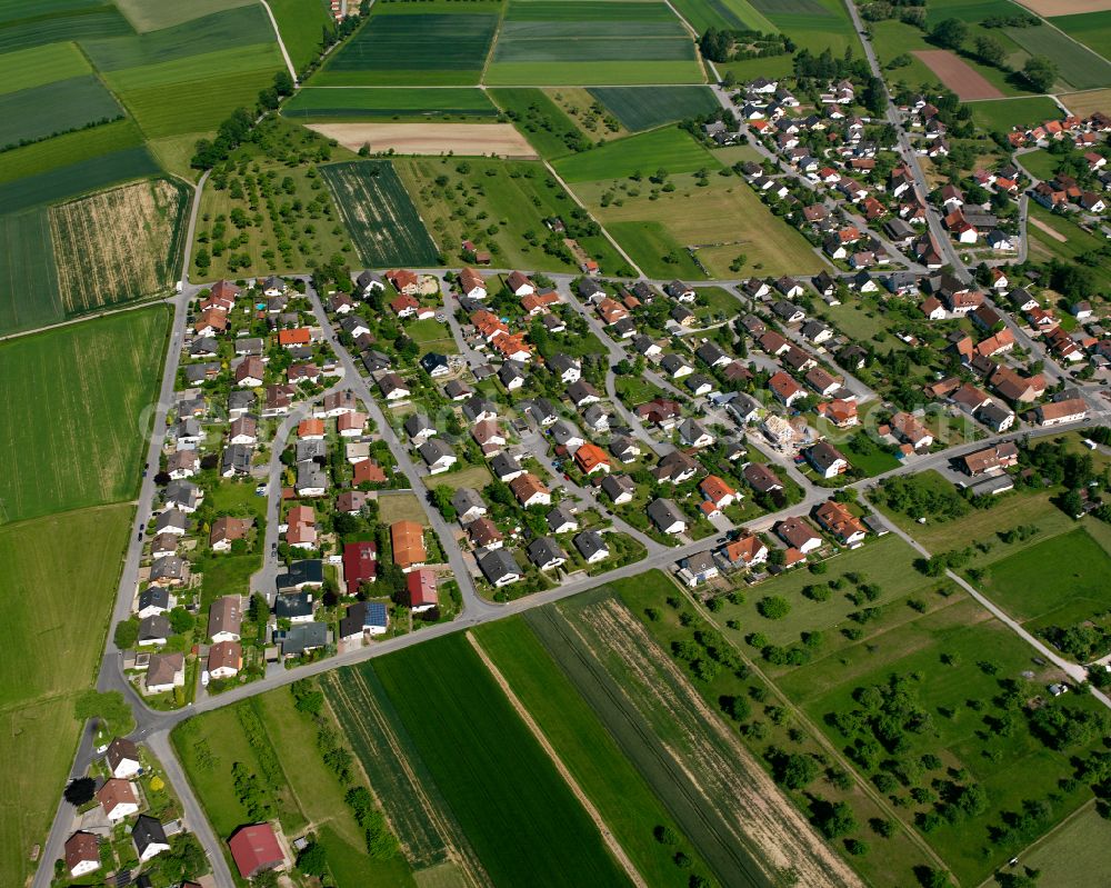 Aerial photograph Effringen - Village view on the edge of agricultural fields and land in Effringen in the state Baden-Wuerttemberg, Germany