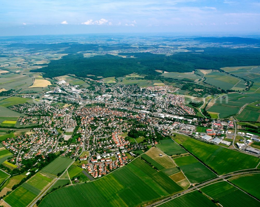 Aerial image Eppingen - Village view on the edge of agricultural fields and land in Eppingen in the state Baden-Wuerttemberg, Germany