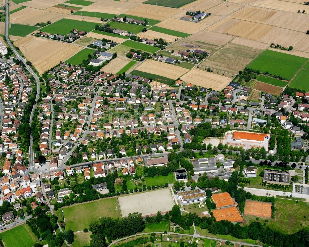 Aerial photograph Frankenbach - Village view on the edge of agricultural fields and land in Frankenbach in the state Baden-Wuerttemberg, Germany