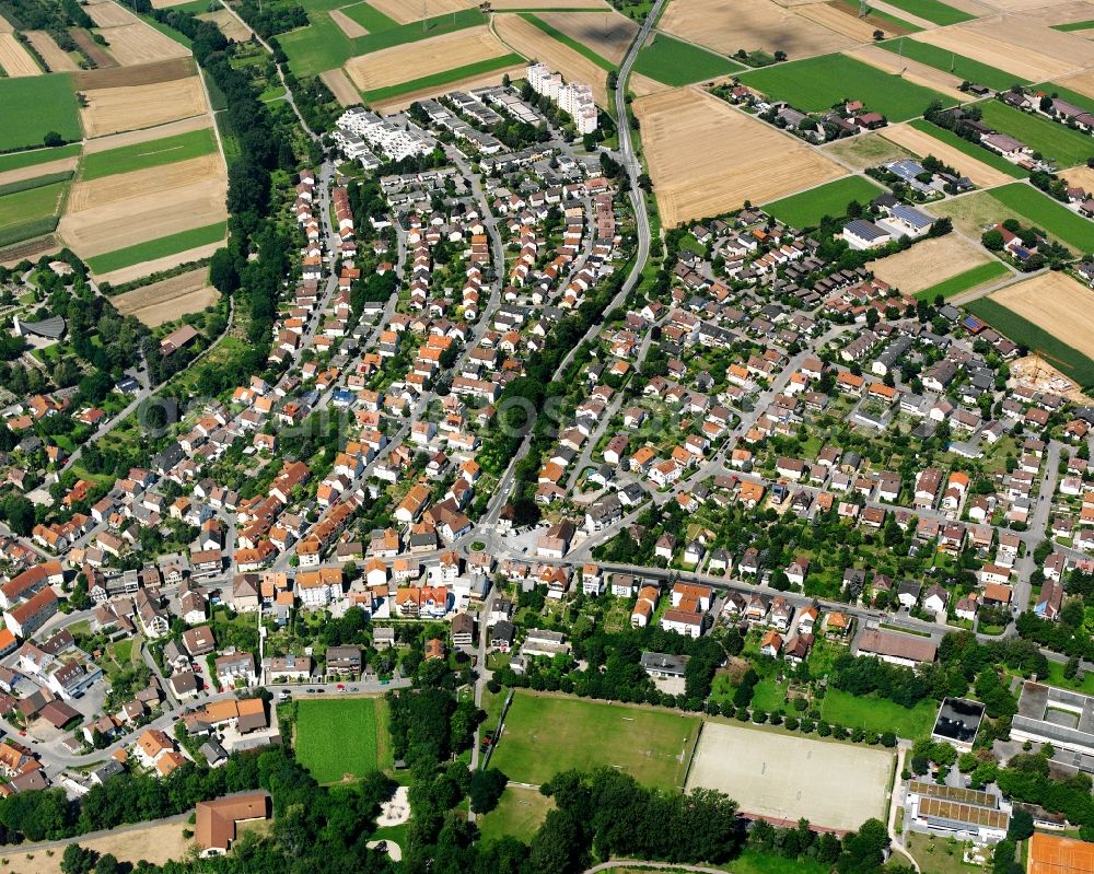 Aerial photograph Frankenbach - Village view on the edge of agricultural fields and land in Frankenbach in the state Baden-Wuerttemberg, Germany