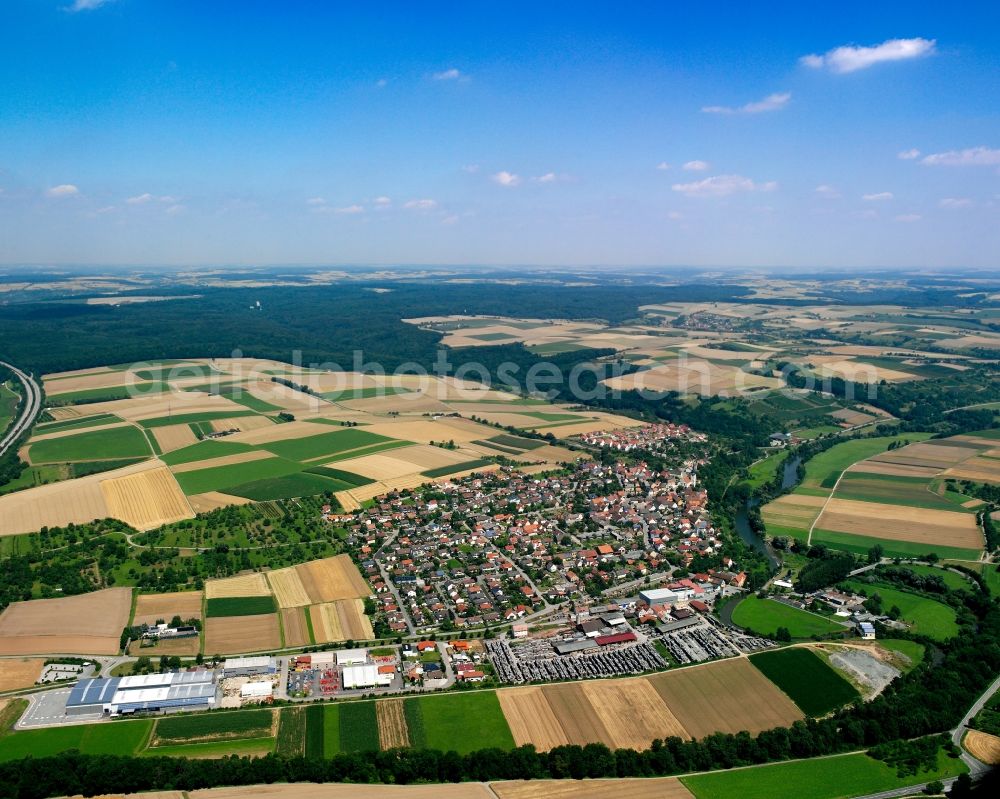 Aerial photograph Gochsen - Village view on the edge of agricultural fields and land in Gochsen in the state Baden-Wuerttemberg, Germany