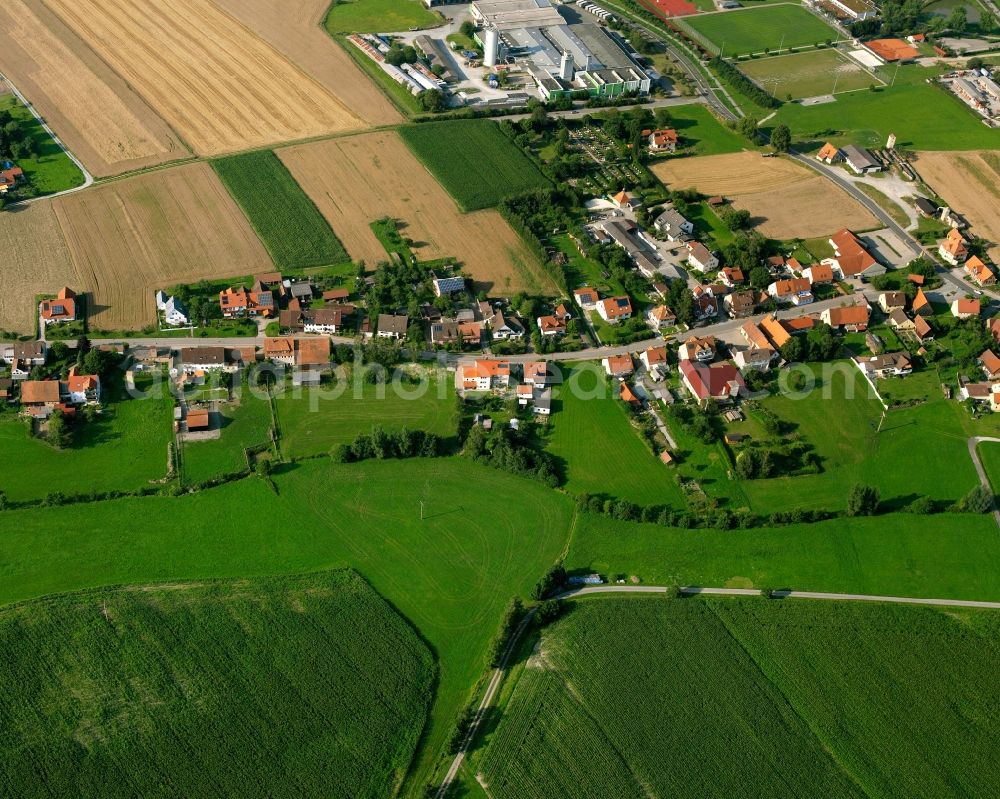 Aerial photograph Grimmschwinden - Village view on the edge of agricultural fields and land in Grimmschwinden in the state Bavaria, Germany