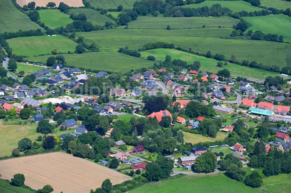 Haby from above - Village view on the edge of agricultural fields and land in Haby in the state Schleswig-Holstein, Germany