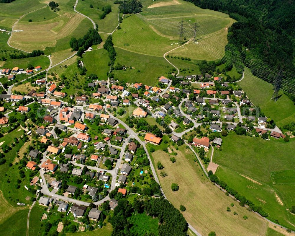 Harpolingen from above - Village view on the edge of agricultural fields and land in Harpolingen in the state Baden-Wuerttemberg, Germany