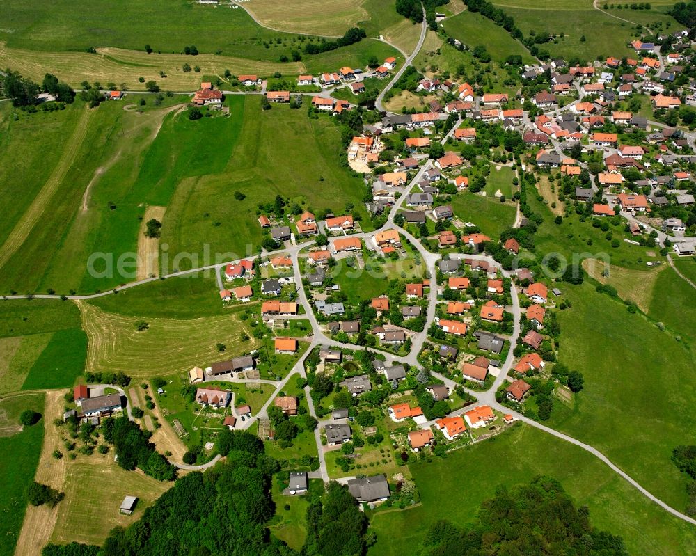 Harpolingen from above - Village view on the edge of agricultural fields and land in Harpolingen in the state Baden-Wuerttemberg, Germany