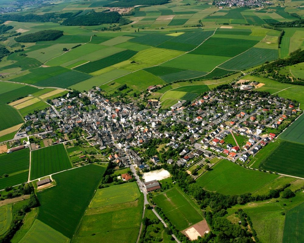 Aerial photograph Heringen - Village view on the edge of agricultural fields and land in Heringen in the state Hesse, Germany