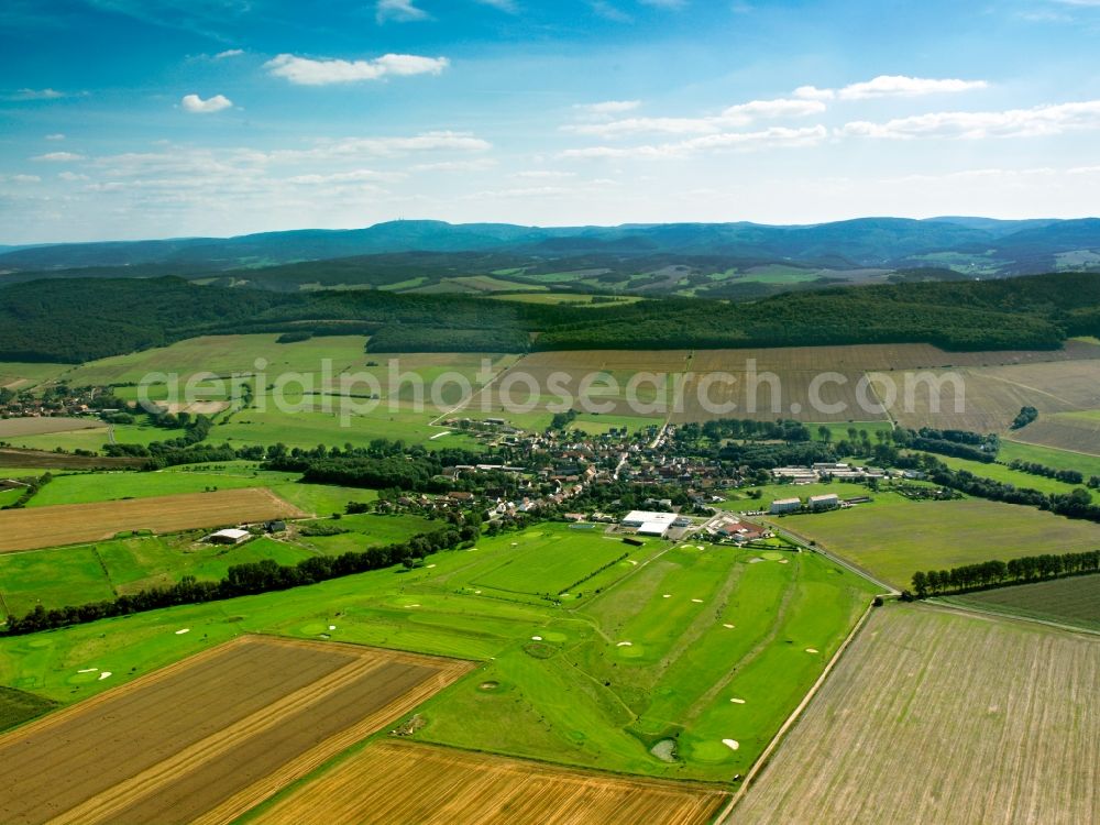 Aerial photograph Hörselberg - Village view on the edge of agricultural fields and land in Hoerselberg in the state Thuringia, Germany