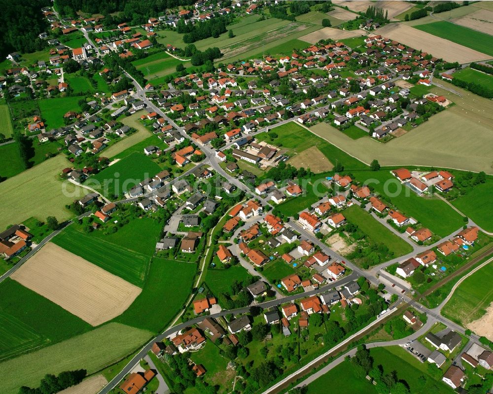 Julbach from the bird's eye view: Village view on the edge of agricultural fields and land in Julbach in the state Bavaria, Germany