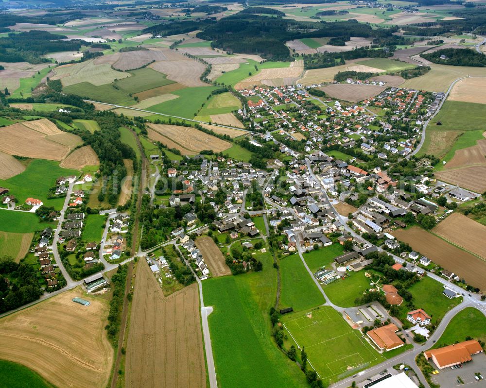 Köditz from above - Village view on the edge of agricultural fields and land in Köditz in the state Bavaria, Germany