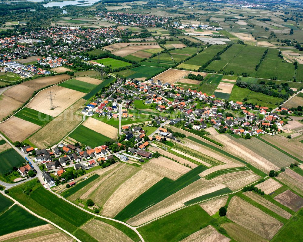 Kittersburg from above - Village view on the edge of agricultural fields and land in Kittersburg in the state Baden-Wuerttemberg, Germany