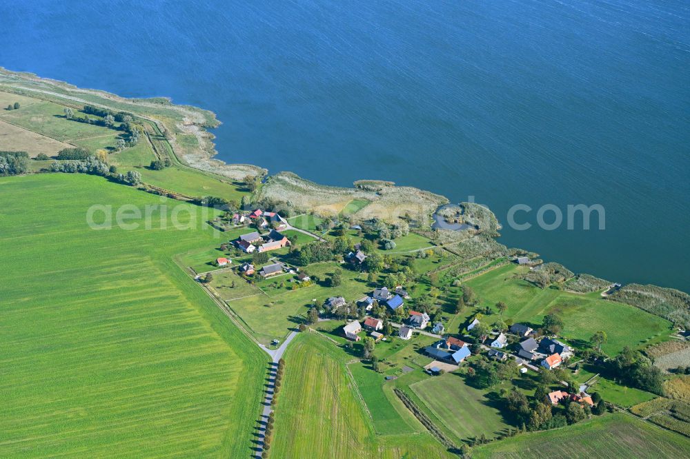 Aerial photograph Rankwitz - Village view on the edge of agricultural fields and land on Kueste of Ostsee in Rankwitz in the state Mecklenburg - Western Pomerania, Germany