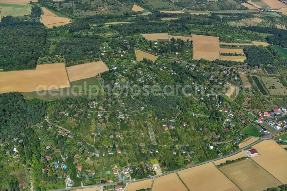 Aerial photograph Leinach - Village view on the edge of agricultural fields and land in Leinach in the state Bavaria, Germany