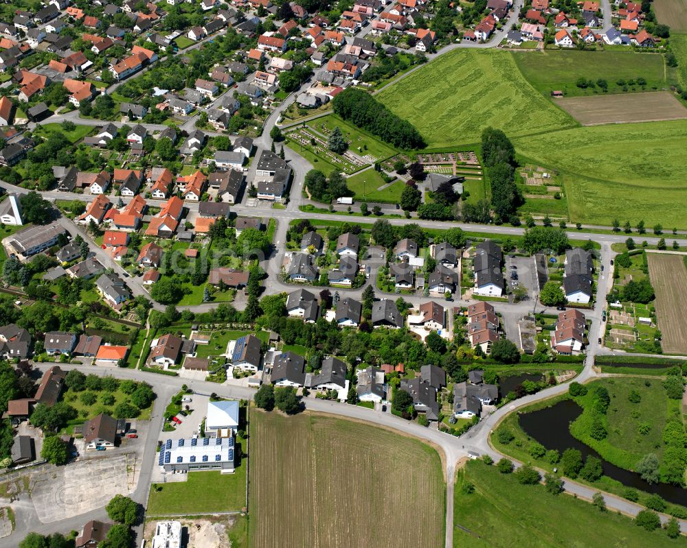 Leutesheim from above - Village view on the edge of agricultural fields and land in Leutesheim in the state Baden-Wuerttemberg, Germany