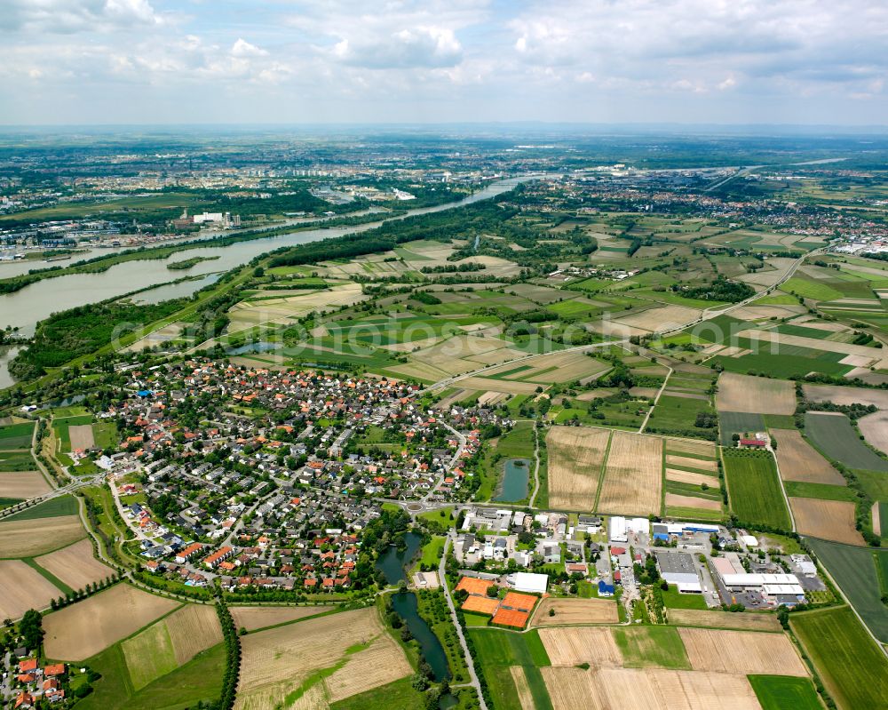 Aerial image Marlen - Village view on the edge of agricultural fields and land in Marlen in the state Baden-Wuerttemberg, Germany