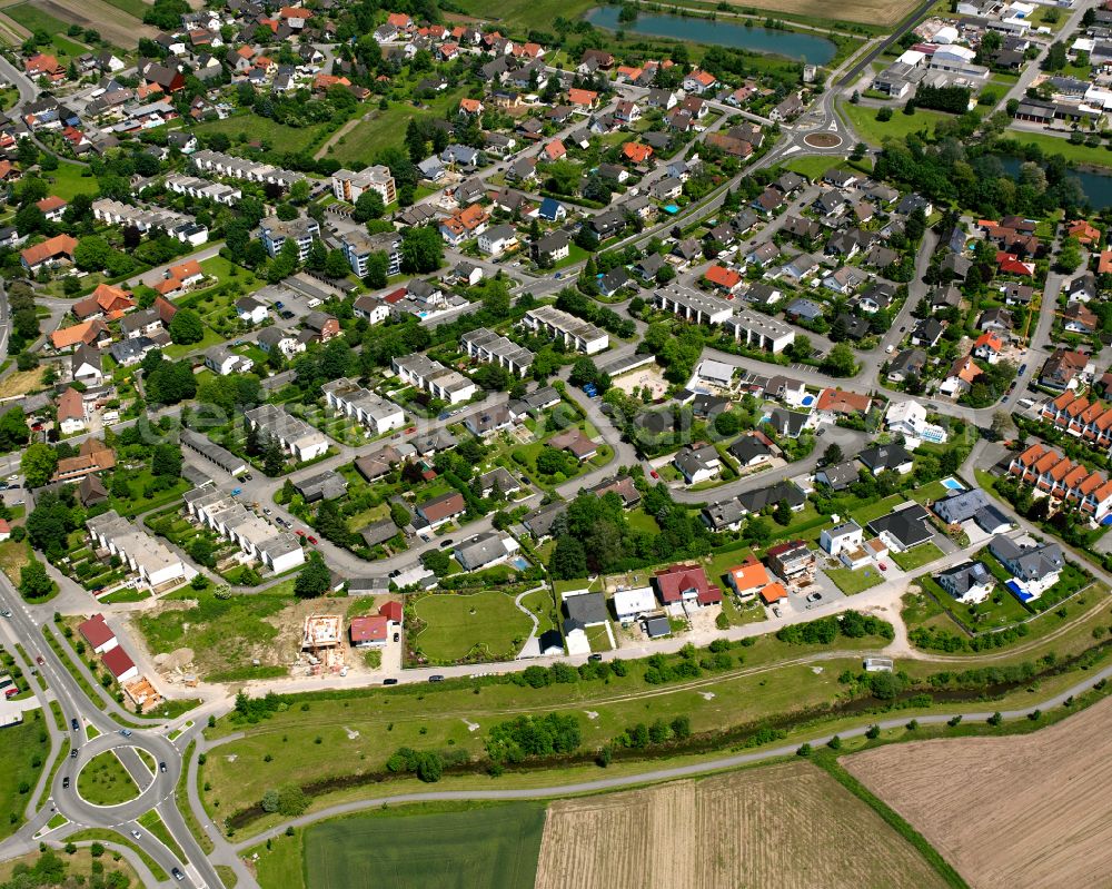 Aerial image Marlen - Village view on the edge of agricultural fields and land in Marlen in the state Baden-Wuerttemberg, Germany